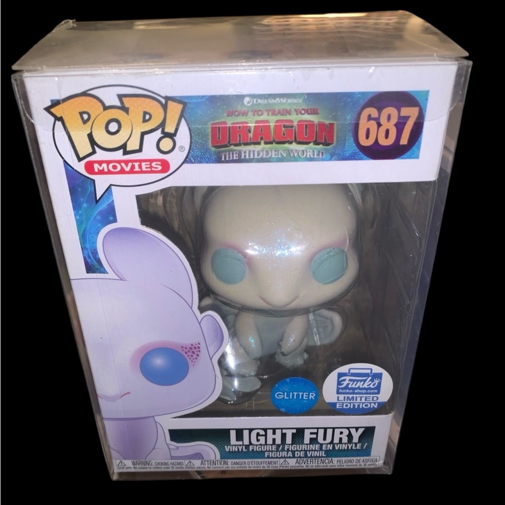 Vaulted New How to Train Your Dragon “Funko Exclus Glitter” Light Fury Funko Pop